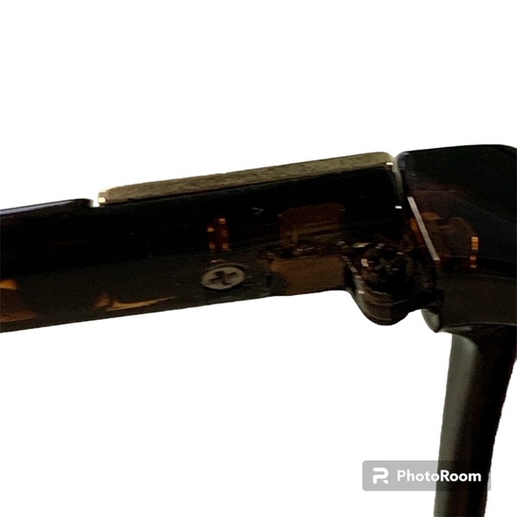 Suzy Levian Tortoise Shell Sunglasses Brown Polarized Oversized Gold Trim - Picture 5 of 7